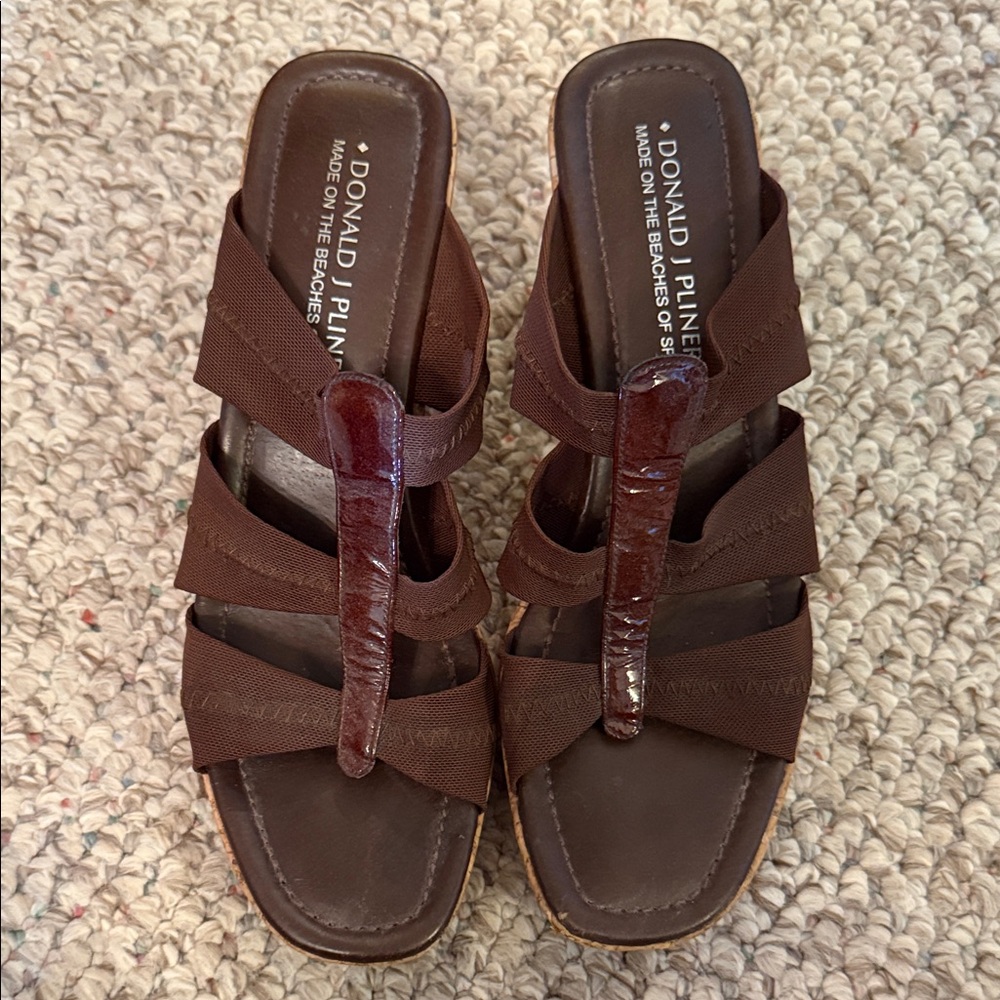 Donald J. Pliner Dark Brown Strappy Sandals